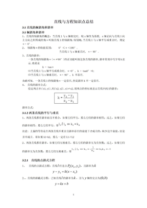 直线与方程知识点