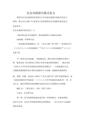 社会实践报告格式范文