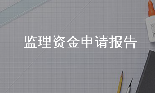 监理资金申请报告