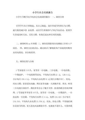 小學生社會實踐報告