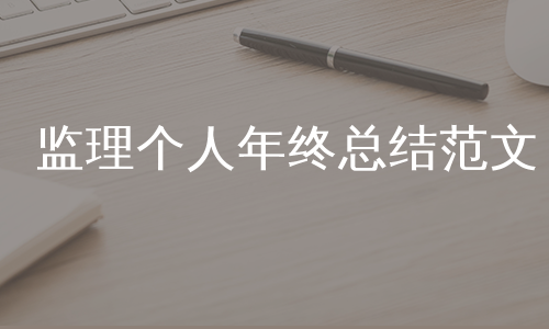 监理个人年终总结范文