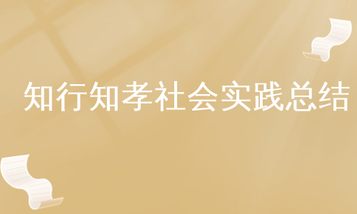 知行知孝社会实践总结