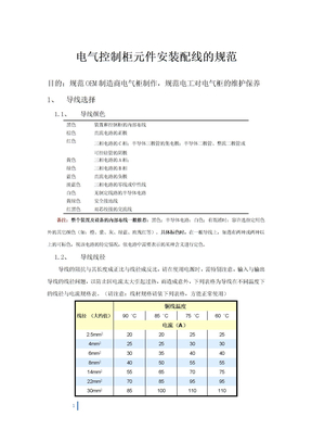 电气柜元件安装接线配线规范