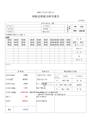 初始过程能力研究报告