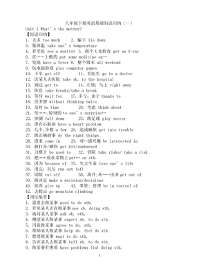 人教版八年级下册英语知识点