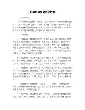 社区移风易俗活动方案