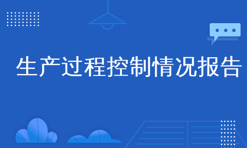 生产过程控制情况报告