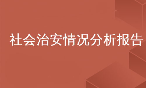 社会治安情况分析报告