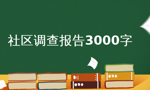 社区调查报告3000字