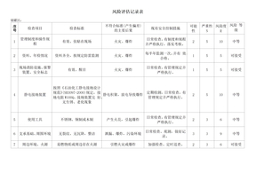 风险评估记录表