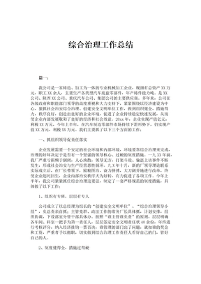 综合治理工作总结