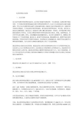 电话营销实习总结