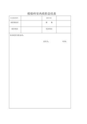 室内质控月总结