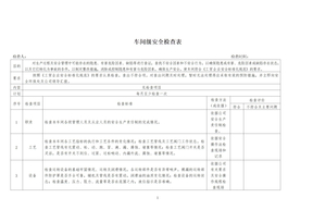 车间级安全检查表