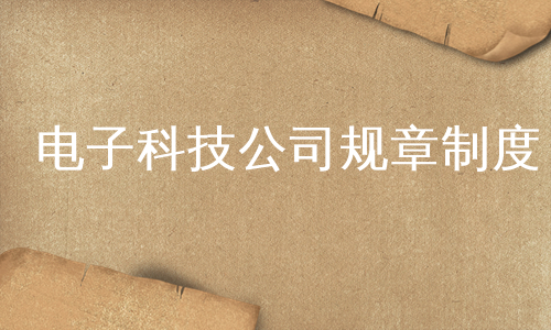 电子科技公司规章制度