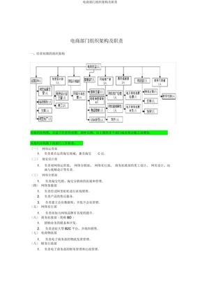 电商部门组织架构及职责