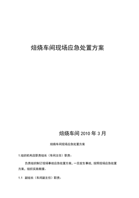 焙烧车间现场应急处置方案演练