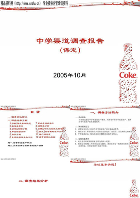 可口可乐碳酸饮料市场调查报告