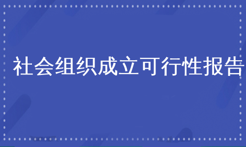 社会组织成立可行性报告
