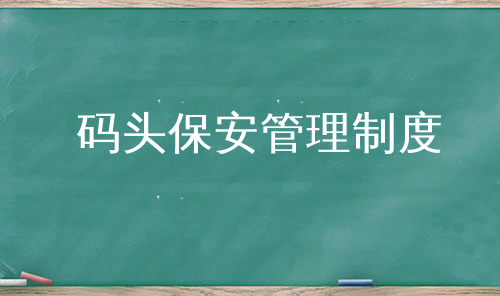 码头保安管理制度