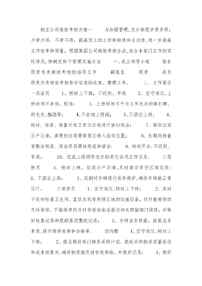 物业公司绩效考核方案