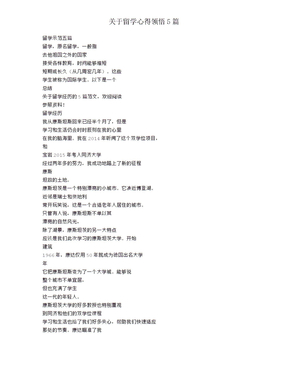 对于留学心得体会5篇