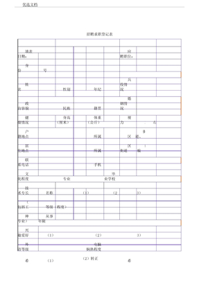 招聘求职登记表格