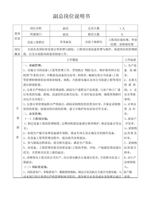 副总岗位职责