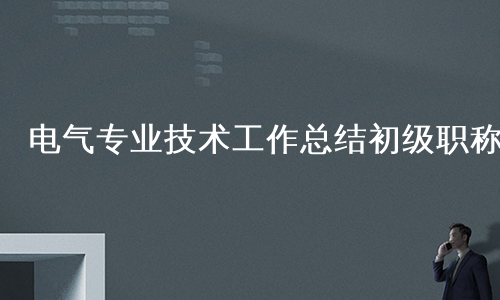 电气专业技术工作总结初级职称