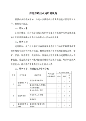 畜禽养殖技术规范