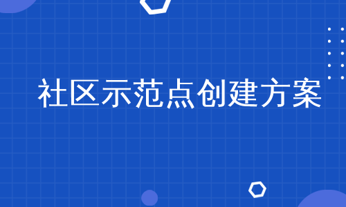 社区示范点创建方案