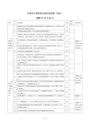 示范性幼儿园评估标准