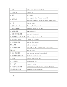 初二英语上短语