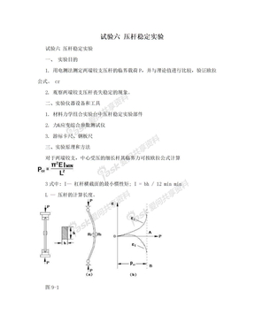 试验六 压杆稳定实验