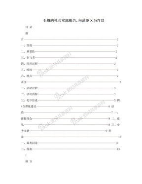 毛概的社会实践报告,南通地区为背景