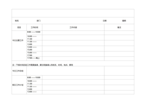 销售人员工作日报表