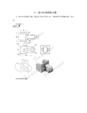 十二道CAD制图练习题