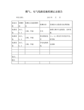 燃气、电气线路设施检测记录报告