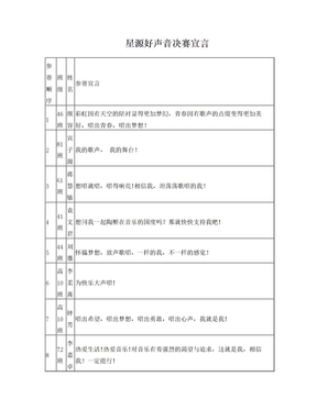 参赛宣言