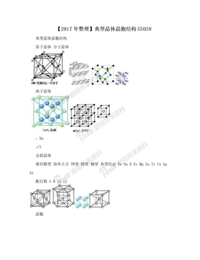 【2017年整理】典型晶体晶胞结构55038