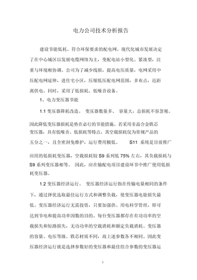 电力公司技术分析报告