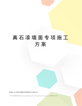 真石漆墙面专项施工方案