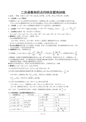 二次函数知识点(大全)