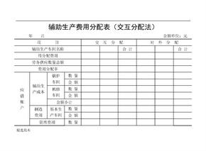 辅助生产费用分配表(交互分配法)