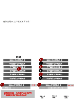 商务谈判ppt技巧模板免费下载