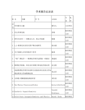 学术报告记录表’