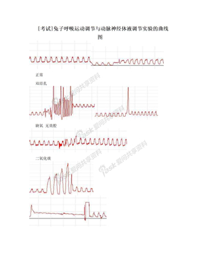 [考试]兔子呼吸运动调节与动脉神经体液调节实验的曲线图