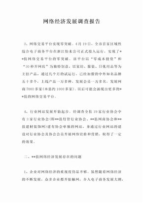 网络经济发展调查报告