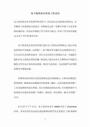 电子商务协会年度工作总结