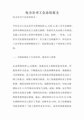 电力公司工会总结范文